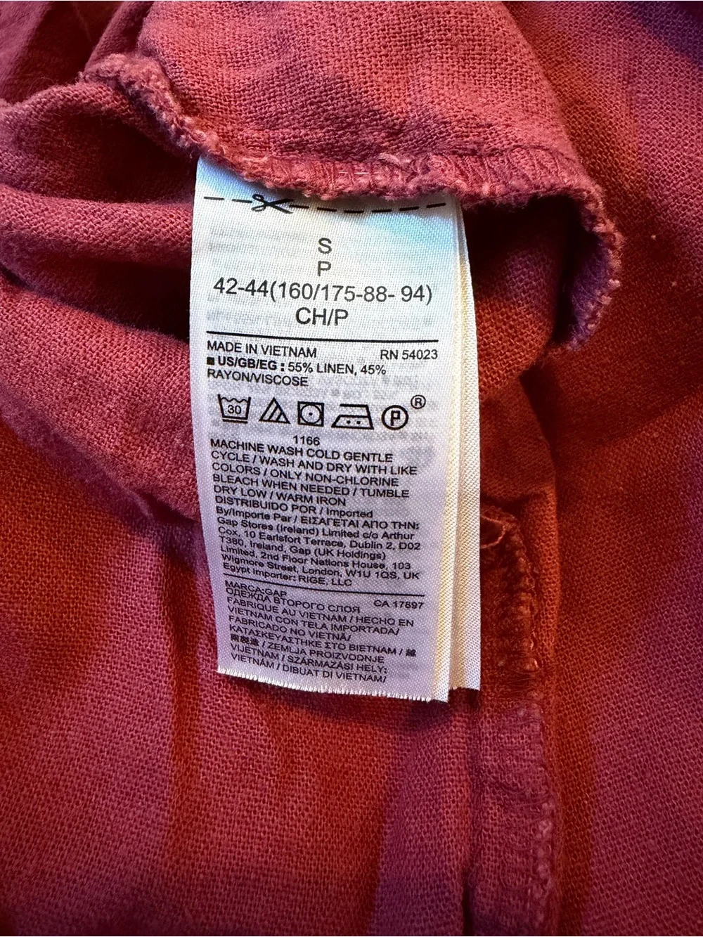 2 Gap Women's Small Shorts Lot Pull On Elastic Drawstring Linen Blend Red Black